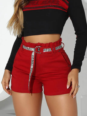 SHORT CLOCHARD VERMELHO COM CINTO