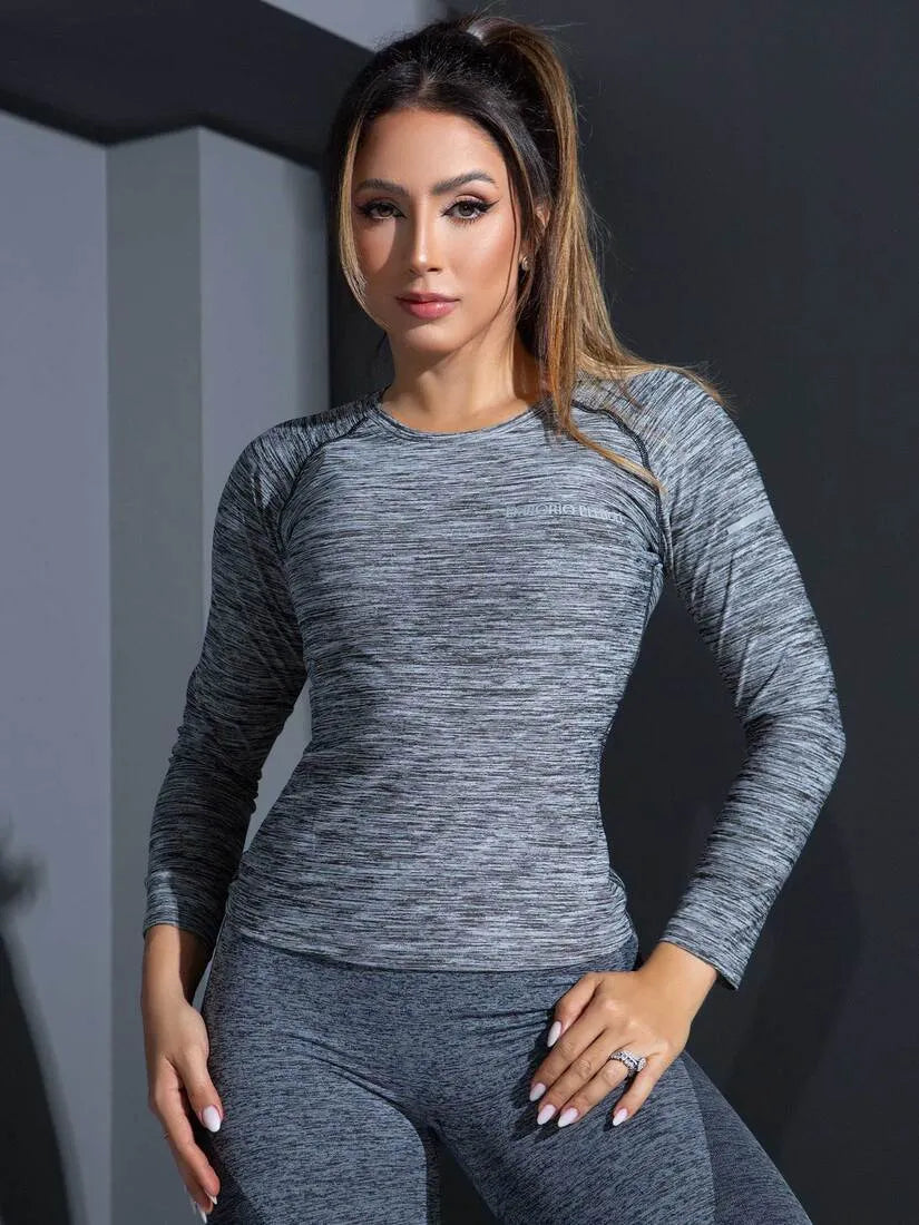 BLUSA FITNESS FEMININA MANGA LONGA