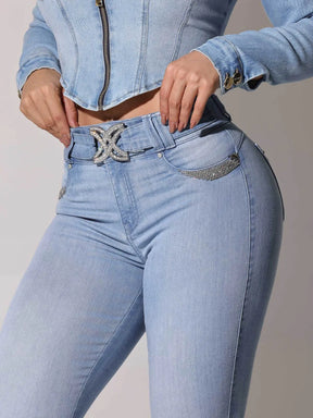 CALÇA JEANS FEMININA CINTURA SUPER ALTA